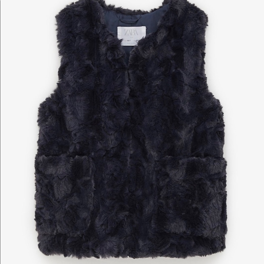 Blue Faux Fur Vest (tags still on, brand new)